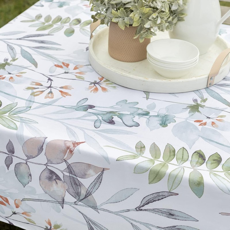 Spillproof Spring/Summer Durable Heavyweight Fabric Indoor Outdoor Tablecloth, gallery