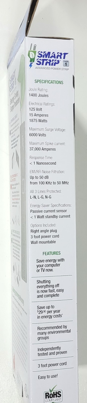 Smart Strip ECG-7MVR Energy Saving Surge Protector with Autoswitching Technology gallery