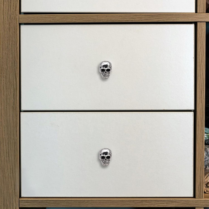 6 Pack Skull Skeleton Drawer Knobs, Vintage Single Hole Cabinets Pulls for Drawe gallery