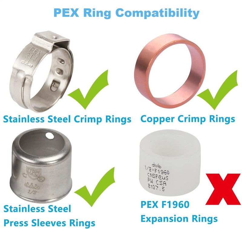 20PCS PEX 1/2" x 3/4" Pex Reducing Elbow Brass Crimp Fittings Barb LEAD FREE gallery