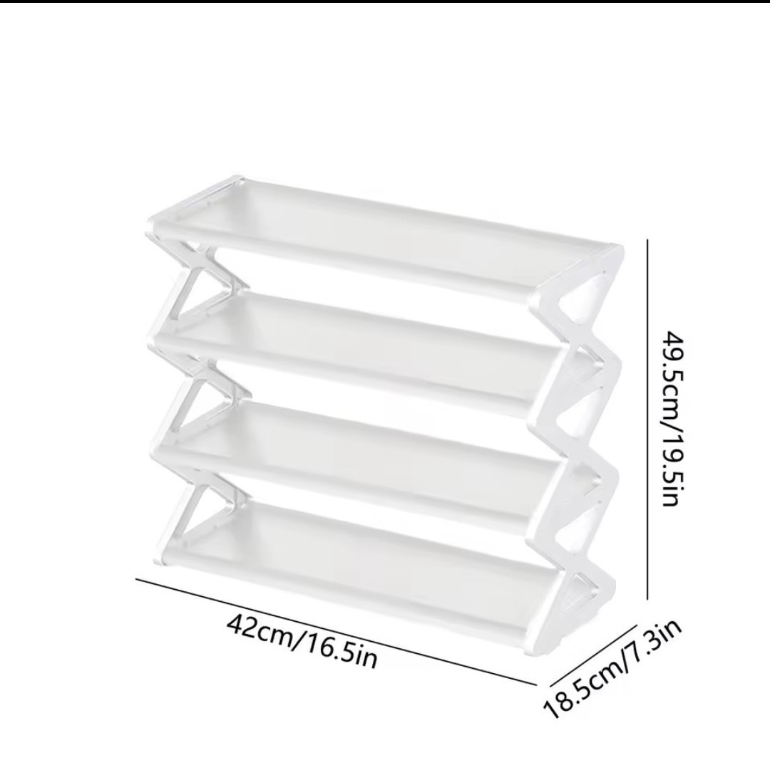 Foldable 4-Tier Shoe Rack Space Saving Freestanding Shoe Organizer gallery