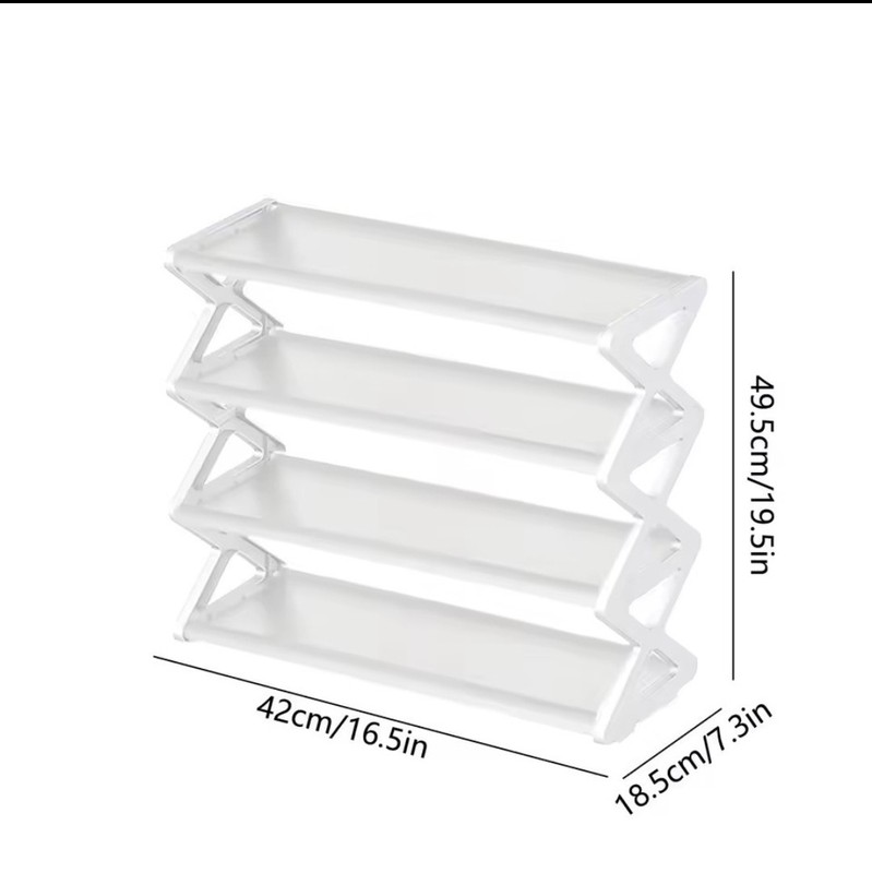 Foldable 4-Tier Shoe Rack Space Saving Freestanding Shoe Organizer gallery