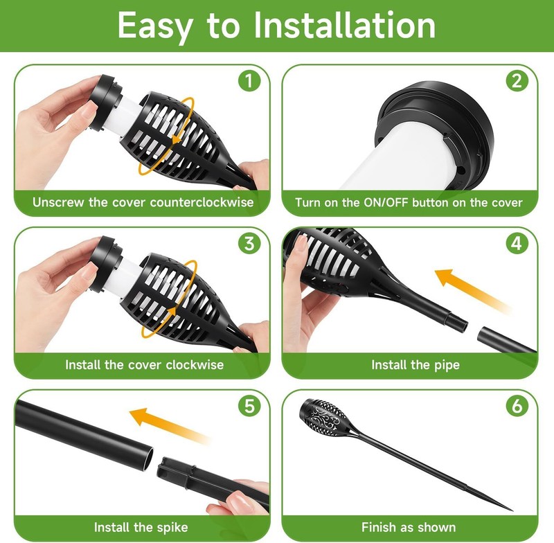 4Pack LED Solar Flame Torch Lights Outdoor Flickering Garden Yard Pathway Lamps gallery