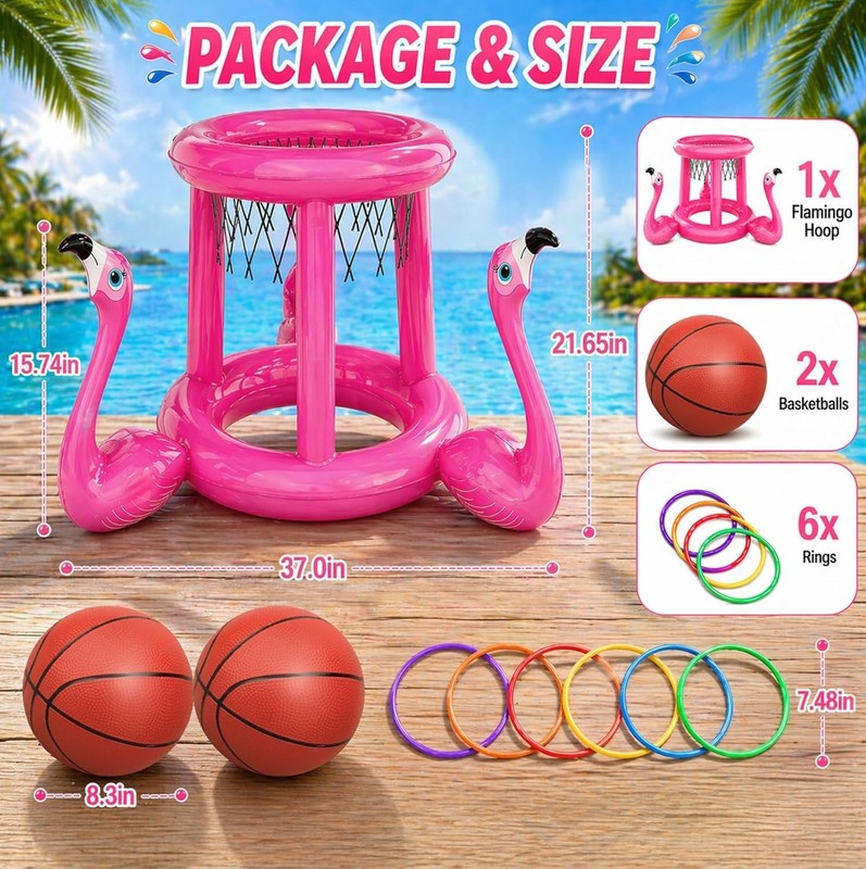 Pool Toys Pool Floats Pool Games for Kids Adult, Inflatable Pool Basketball H... gallery