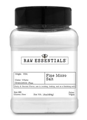 Raw Essentials Fine Micro Salt – Salty & Neutral Flavor 16 Ounce (Pack of 1)