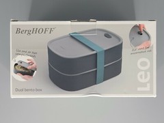 BergHOFF – Leo Thermoplastic Dual Bento Box Lunchbox Set – Grey NEW OPEN BOX