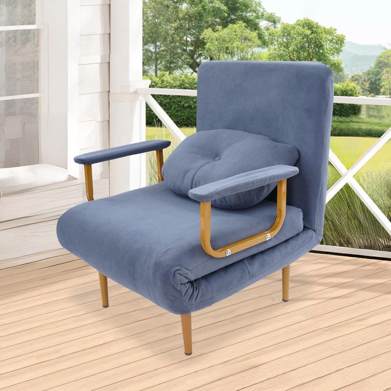 Convertible Sofa Bed Folding Sofa Bed w/ Pillow & 5-Position Adjustable Backrest gallery