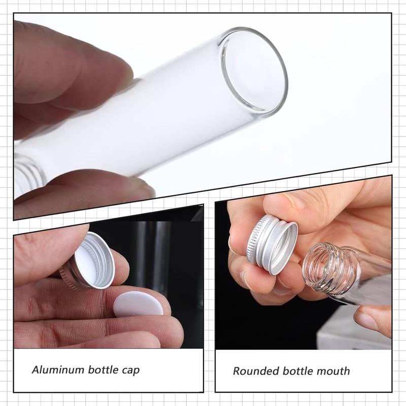 12Pcs Empty Refillable Clear Plastic Bottle with Aluminum Screw Cap,Tiny gallery