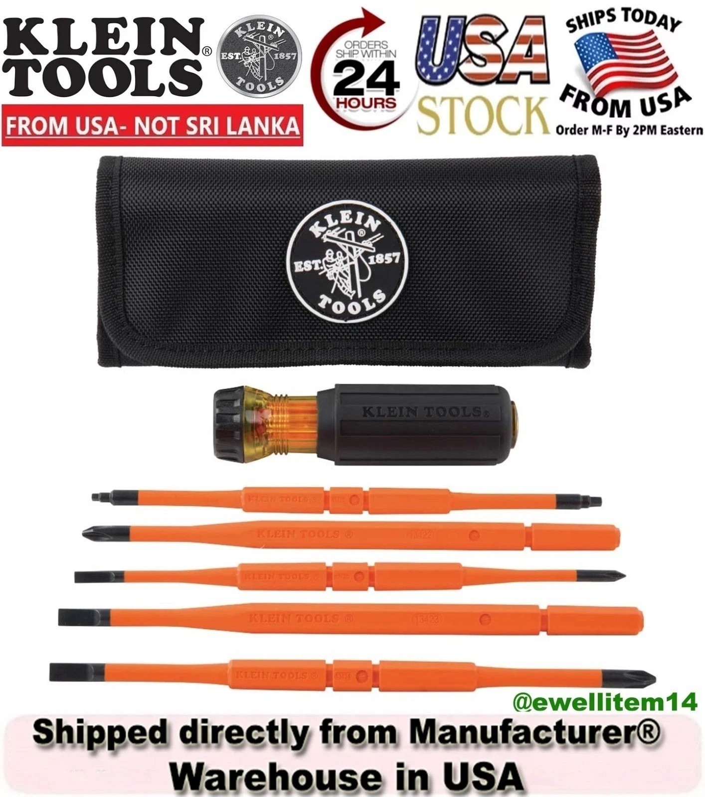 Klein Tools 32288 8-in-1 Insulated Interchangeable Screwdriver Set - 7 Piece gallery