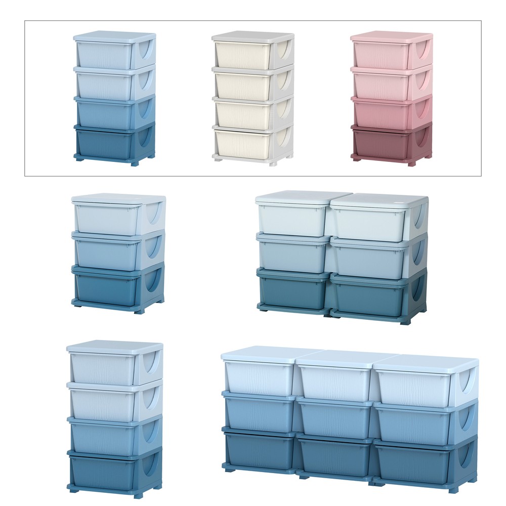 Kids Storage Container with Drawers for Playroom, Nursery, Daycares