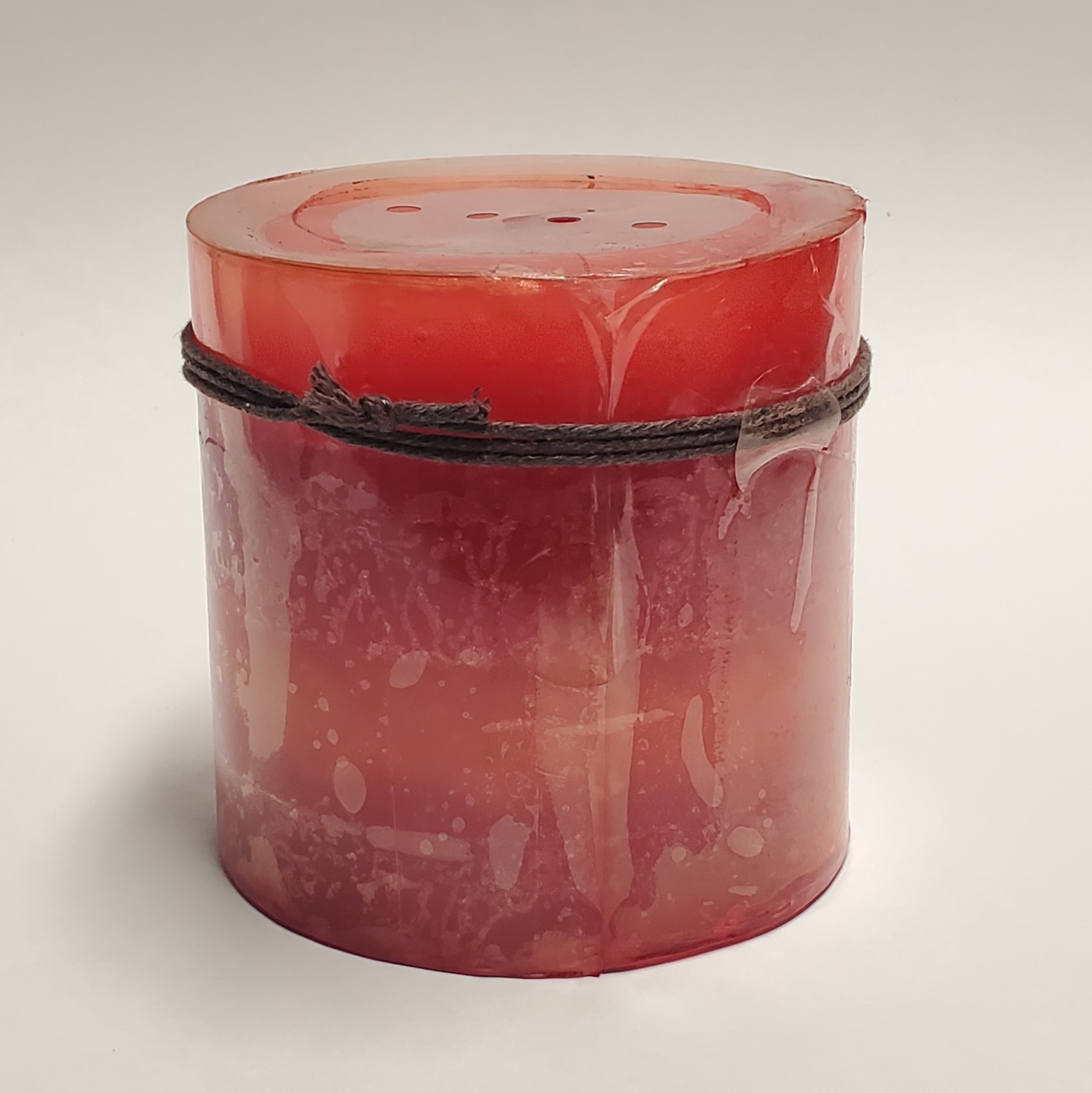Pier 1 Island Orchard Scented Pillar Candle 4x4 Orange Red Ombre Leaf Charm New gallery