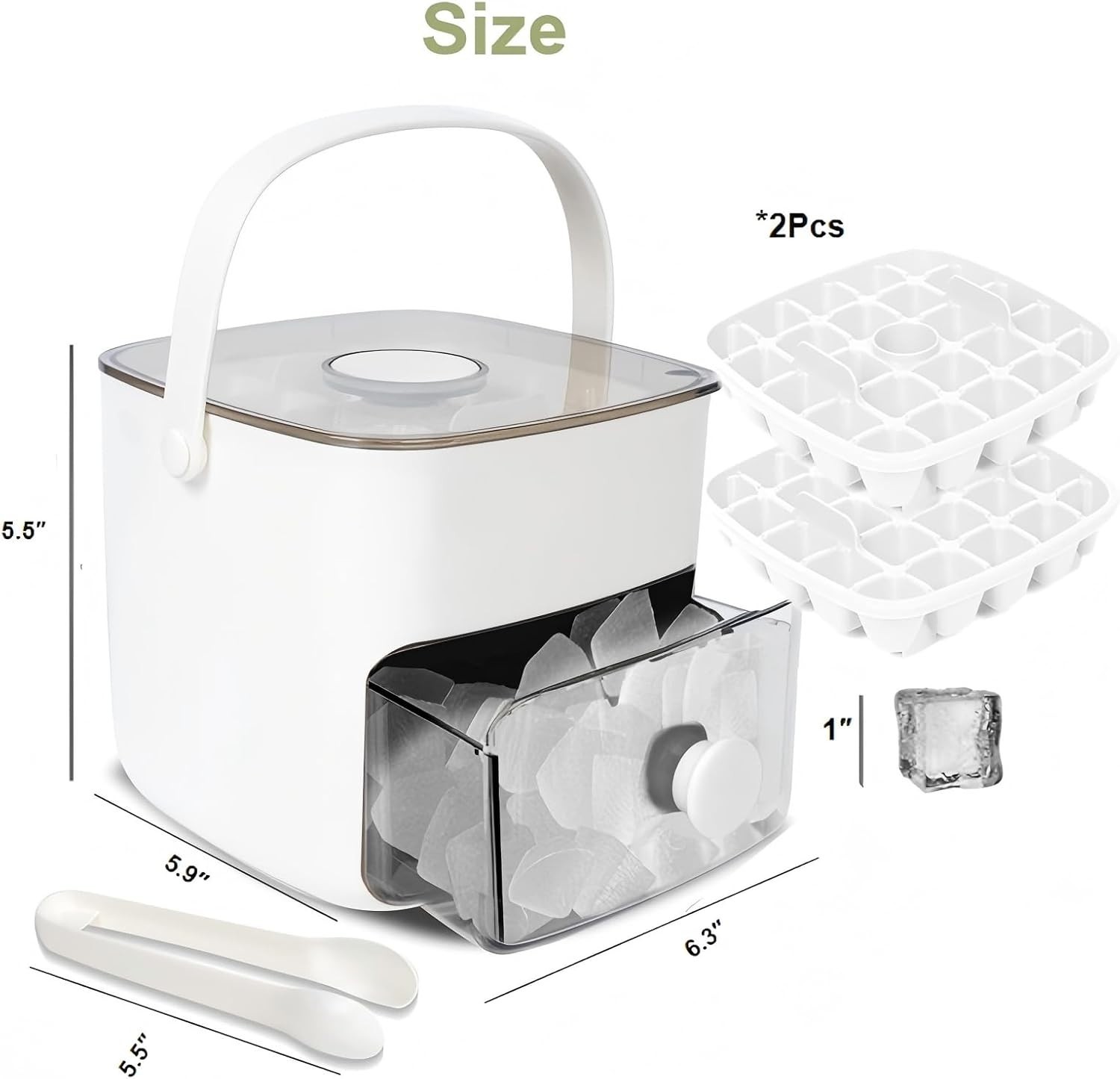 Countertop Ice Maker, Nugget Portable Ice Machine, 2 Bullet Ice Cubes Per Min gallery