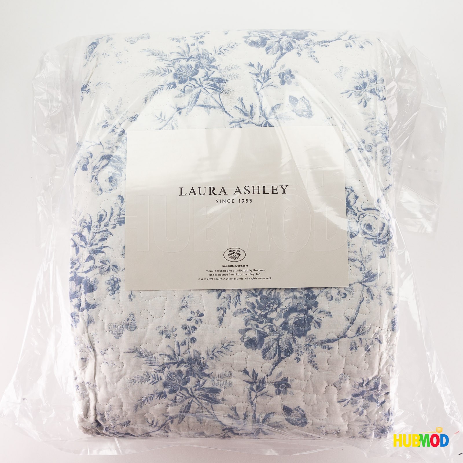 Laura Ashley Queen Quilt Set Soft Lightweight Breathable Reversible Blue Floral gallery