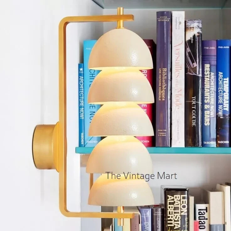 Italian Cream Shade Brass Pendant Focus Chandelier Fixture Light Dining Lamp gallery