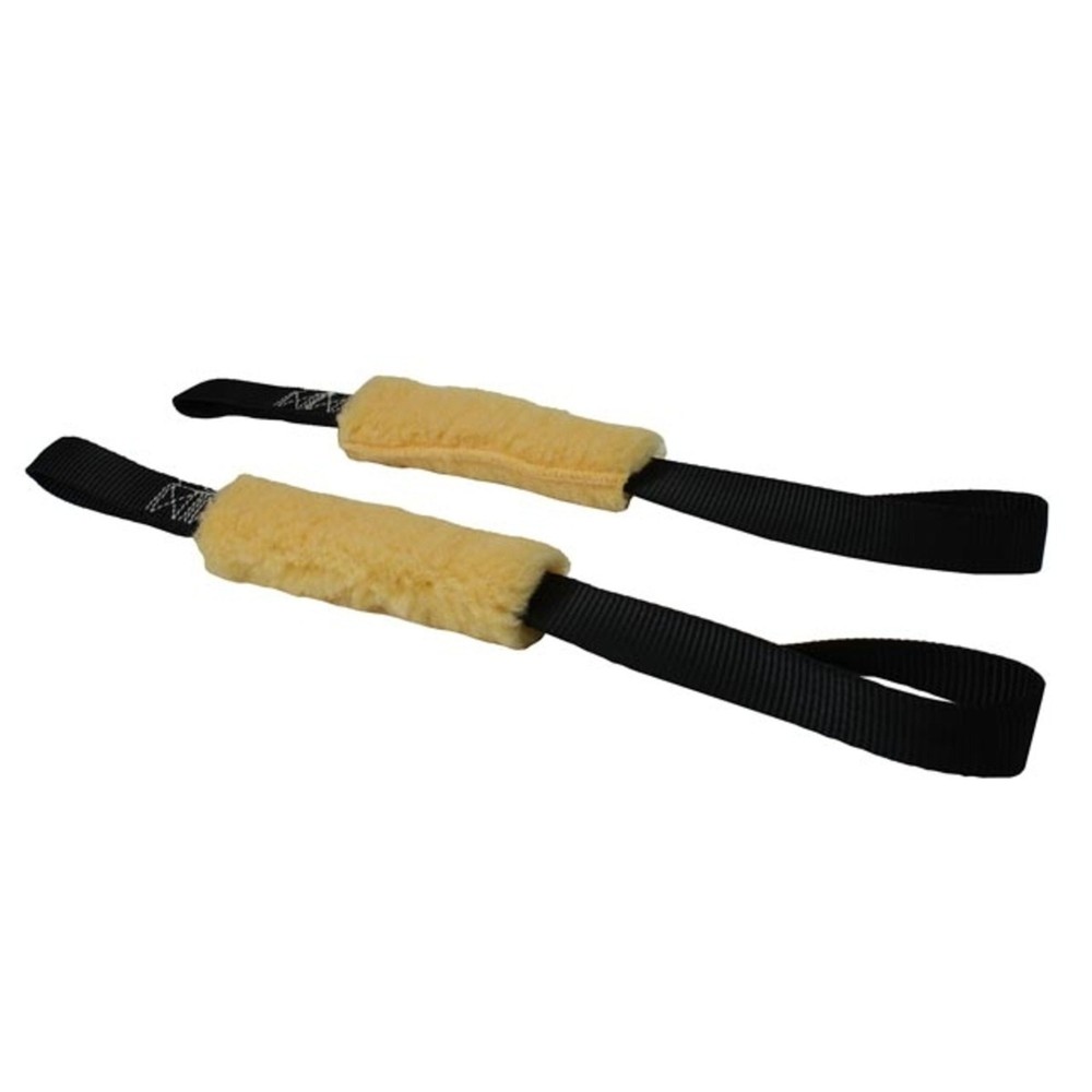 USCC Soft Motorcycle Handlebar Straps - w/Plush Wool Cover - 1" X 18" - Black