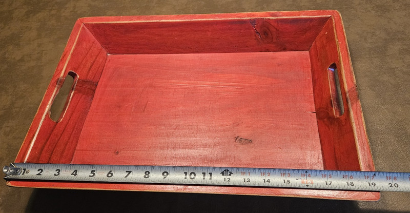 Rustic Red Solid Wood Serving Tray 19x13 inches gallery