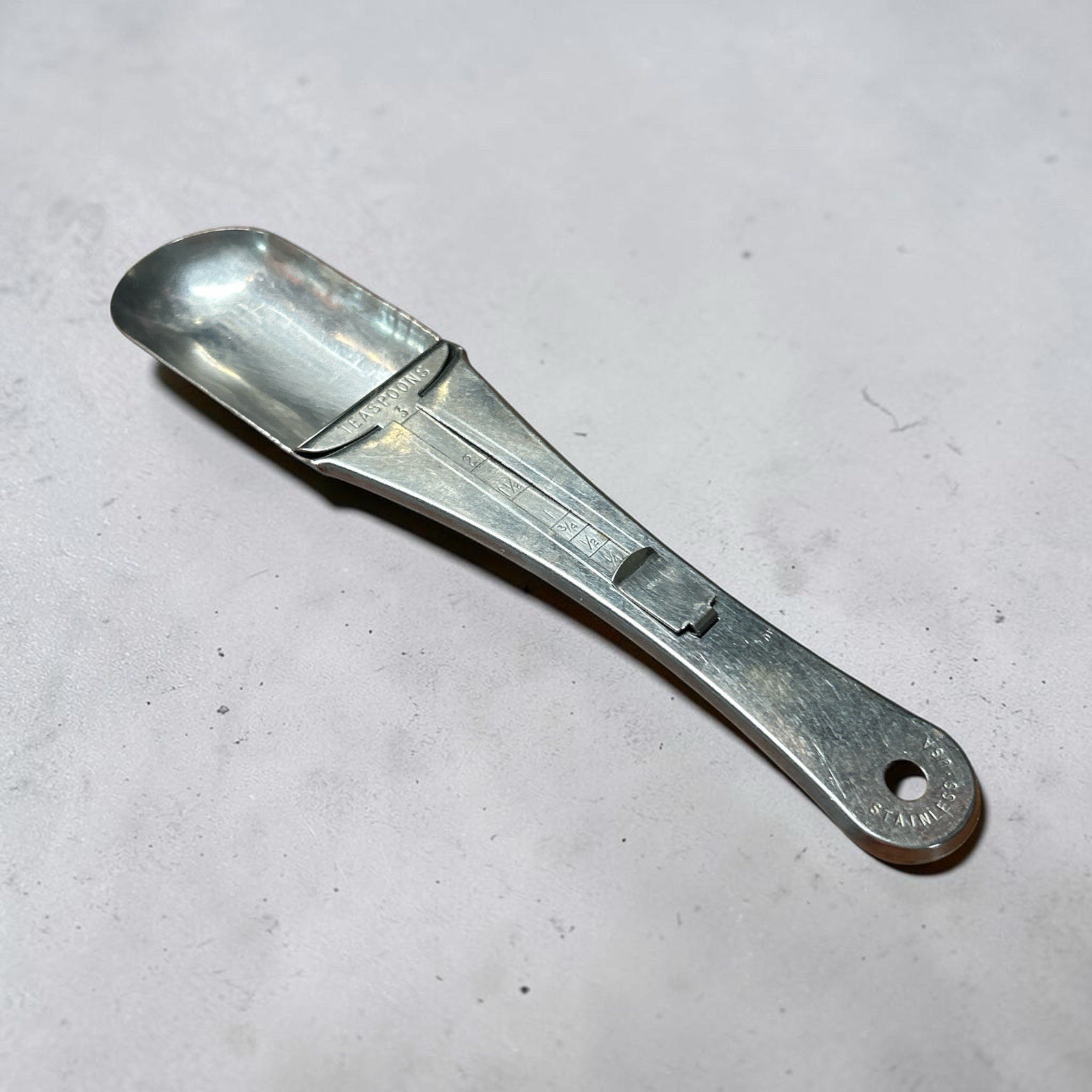 Vintage Bonny Adjustable Measuring Spoon 1 Tbsp 3 Tsp Stainless USA gallery