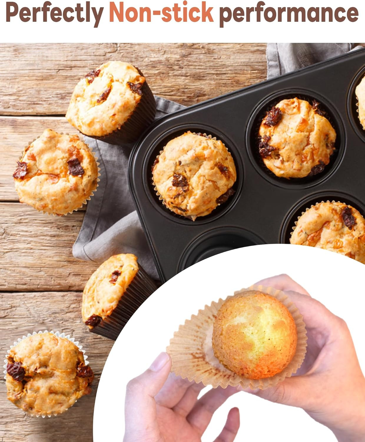 Non-stick 200pcs Standard Cupcake Liners for Baking, Natural, Food-grade Cupcake gallery