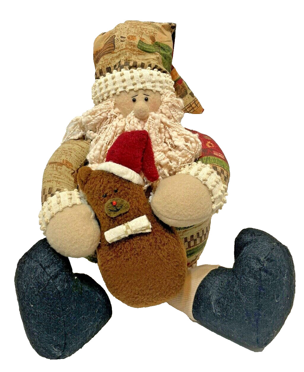 Jetmax Christmas Holiday Shelf Sitting Santa with Bear 17 Inches Mixed Materials gallery