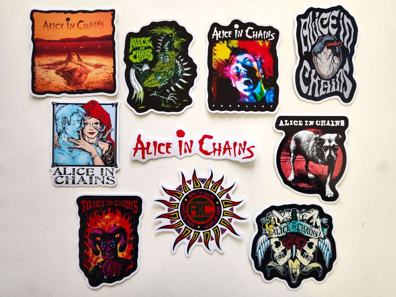 Alice In Chains Vinyl Sticker Lot (10 Stickers) grunge 90's punk nirvana punk gallery