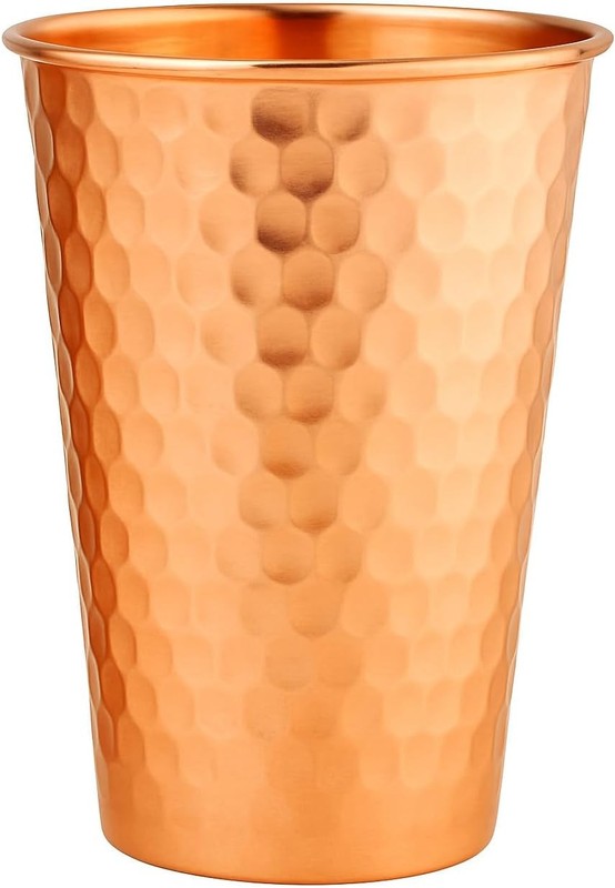Pure Copper Cup 600ml Ayurvedic Solid Handicraft Traditional Water Glass Mug gallery