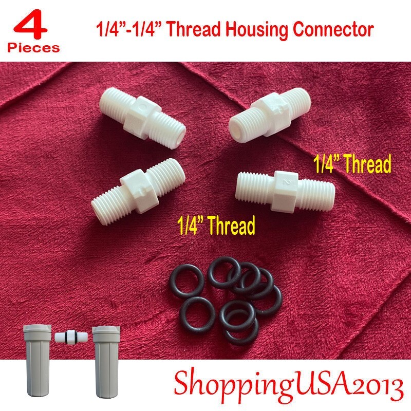 4X 1/4" Thread Male Fitting Straight Connector Standard Housing with Ring gallery