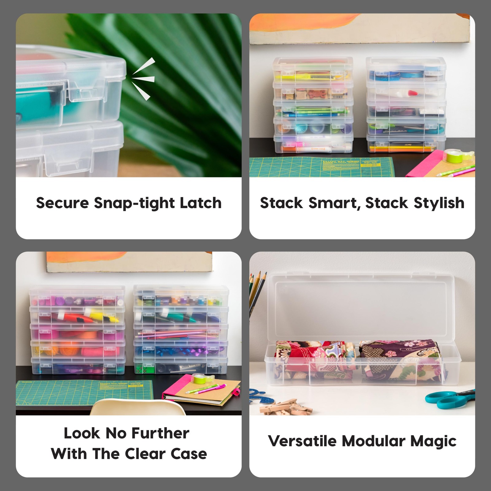 Storage Cases Clear 6 Pack Plastic Bead Organizing Containers IRIS USA gallery