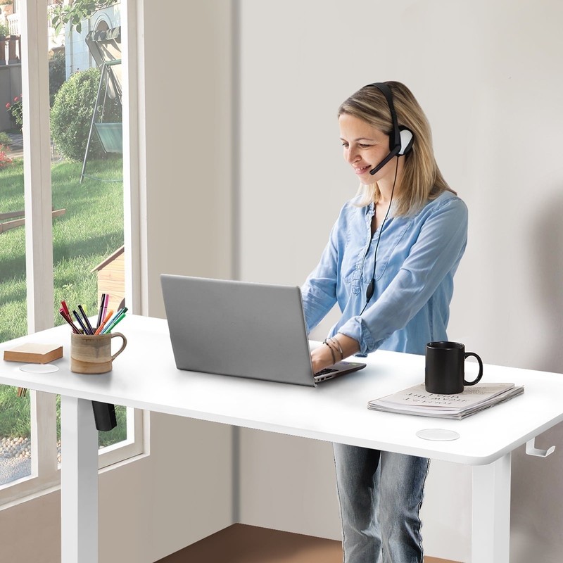 CONCETTA Electric Height Adjustable Sit Stand Desk 40x24 White FREESHIP gallery