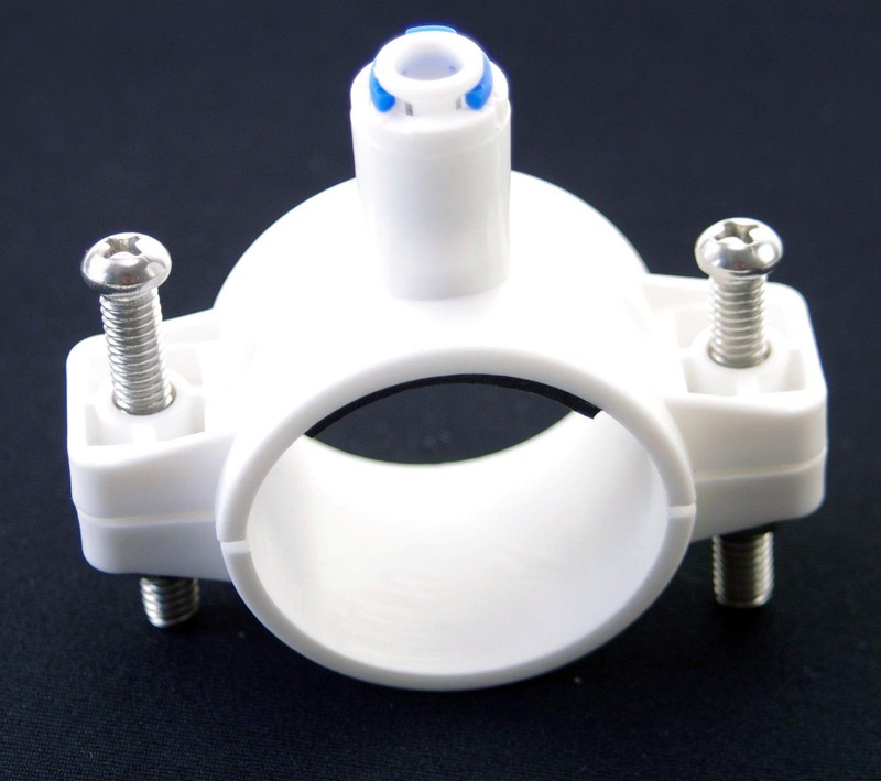 1/4" Drain Saddle Valve Clamp for RO Systems, 1/4" Quick fit Connector gallery