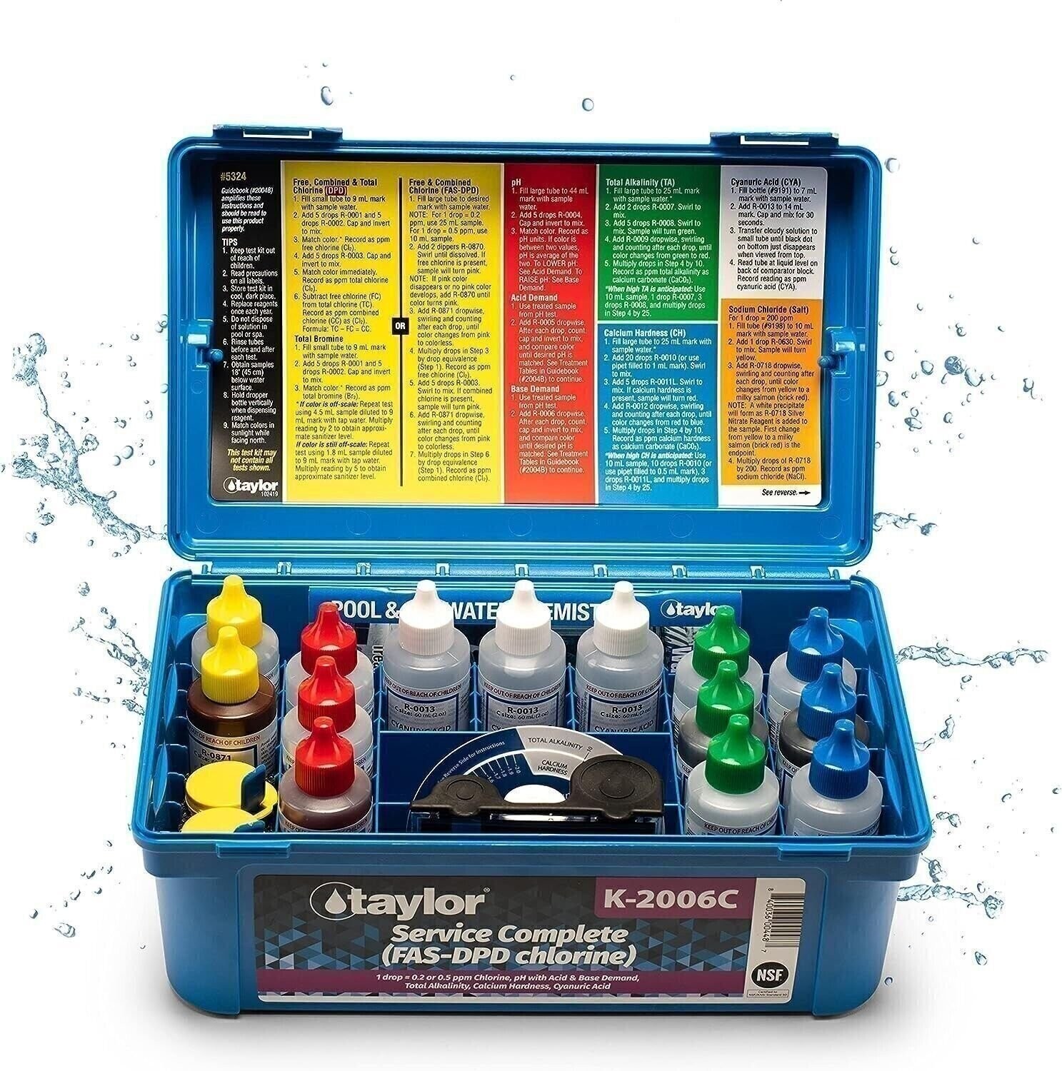 TAYLOR FAS-DPD Service Complete™ Test Kit for Chlorine/pH/Alkalinity/Hardness/CY gallery