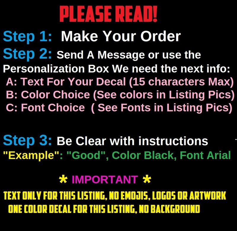 Custom Made Text Vinyl Lettering Name Decal Sticker Car Window Wall Truck Bus gallery