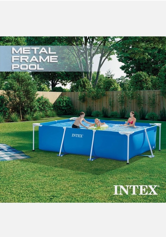 Intex Rectangular Frame Above Ground Outdoor Backyard Swimming Pool gallery