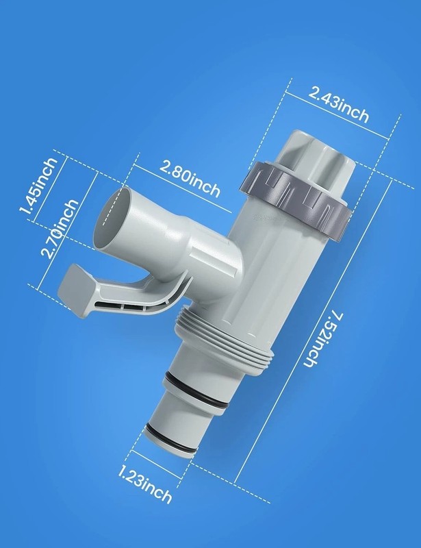 Durable 1.25" Pool Hose Adapter Set with Plunger Valves for Easy Installation gallery