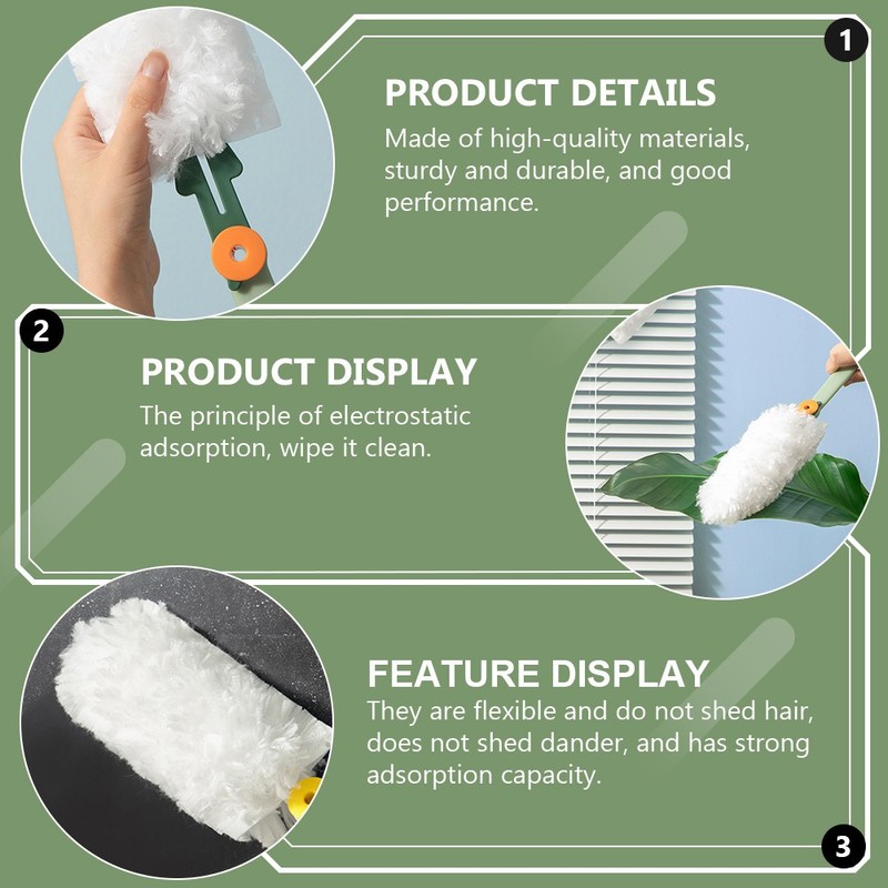 2Pcs Household Electrostatic Hand Dusters White Non Shedding Cleaning Tools gallery