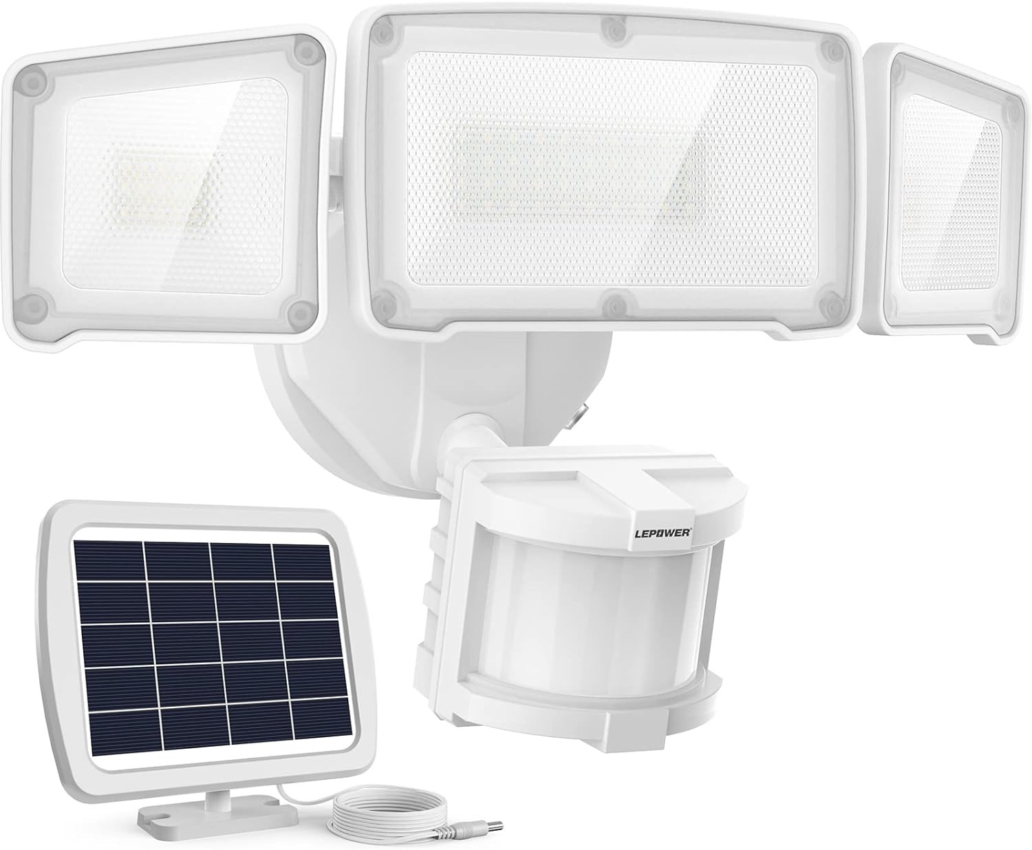 1600LM LED Solar Security Lights Motion Outdoor, Motion Sensor Light, 5500K Whit gallery