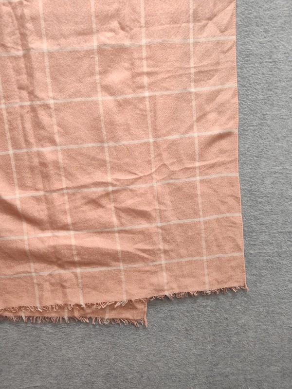 LOFT Blanket One Size Rust Orange Plaid Fringed Edge Large Rectangular Placemat gallery