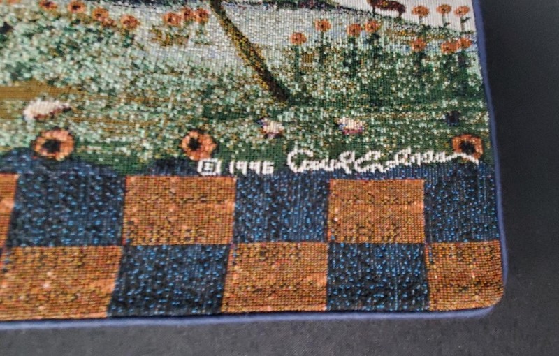 Carol Endres Signed Tapestry Table Runner 33 Inches X 12 Inches - Angels W/Peace gallery