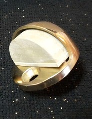 Vintage Solid Brass Floor-Mount 1” Dome Door Stop, Polished Brass Lot Of 12