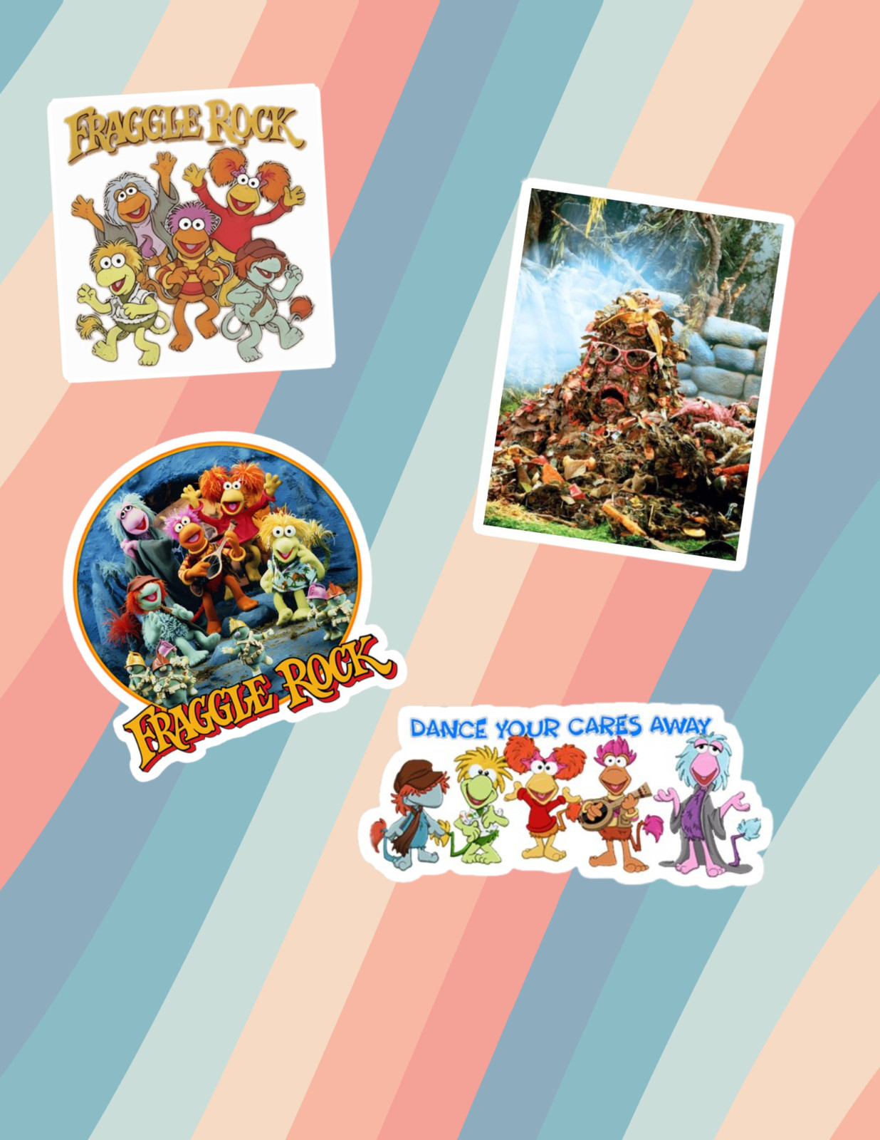 Fraggle Rock 80's Cartoon 4pc Stickers Pack gallery