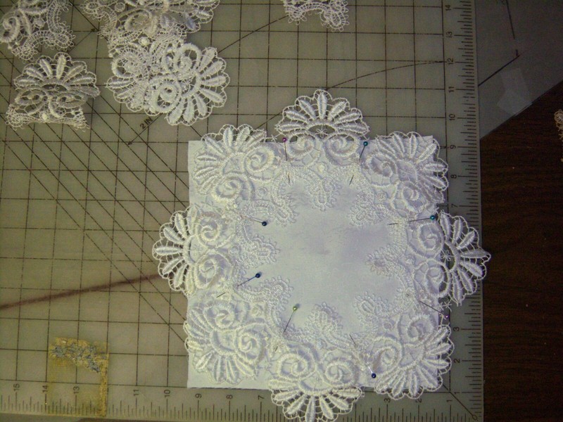 Doily Boutique Table Runner or Doily with Bleached White or Ivory Fancy Lace gallery