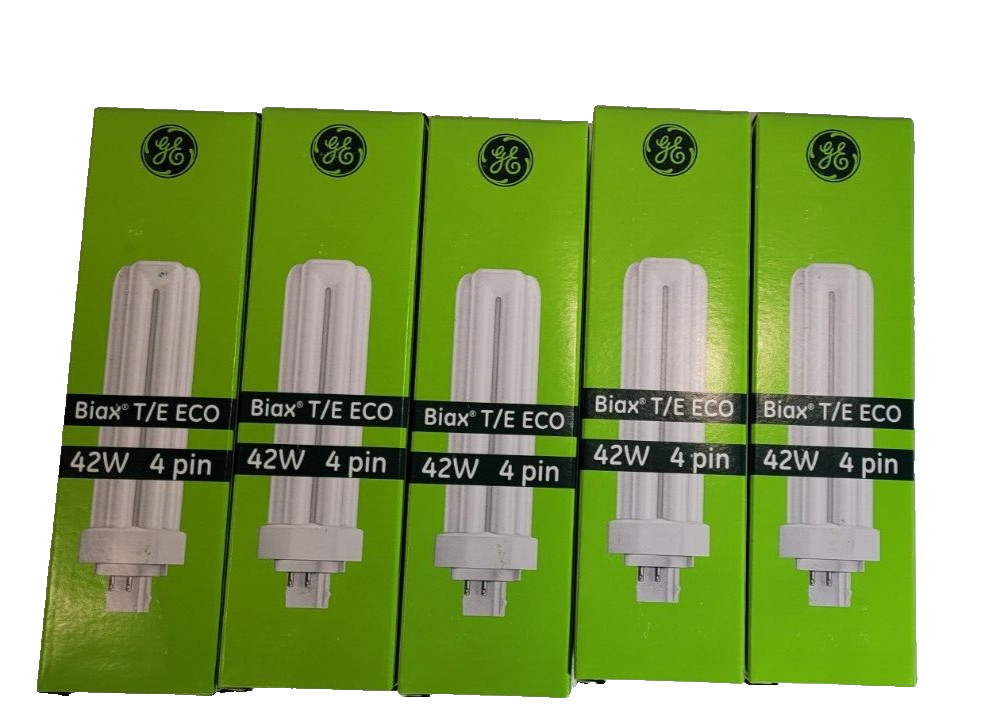 PACK OF 5 GE Compact Fluorescent Light Bulb 42W 4 PIN BIAX T/E ECO 5 BULBS gallery