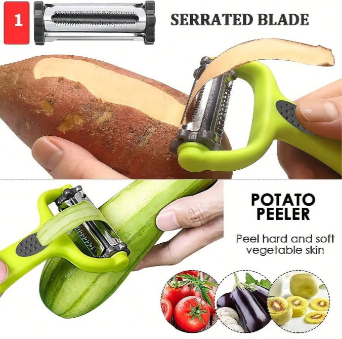 1pc Multifunctional Rotatable Fruit & Vegetable Peeler Ideal for various produce gallery