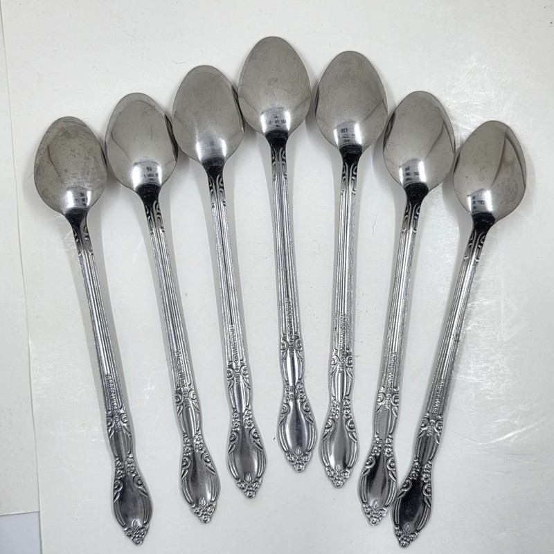 Farberware Stainless FRW79 Flatware 7 Iced Tea Spoons Cocktail 6.75" gallery