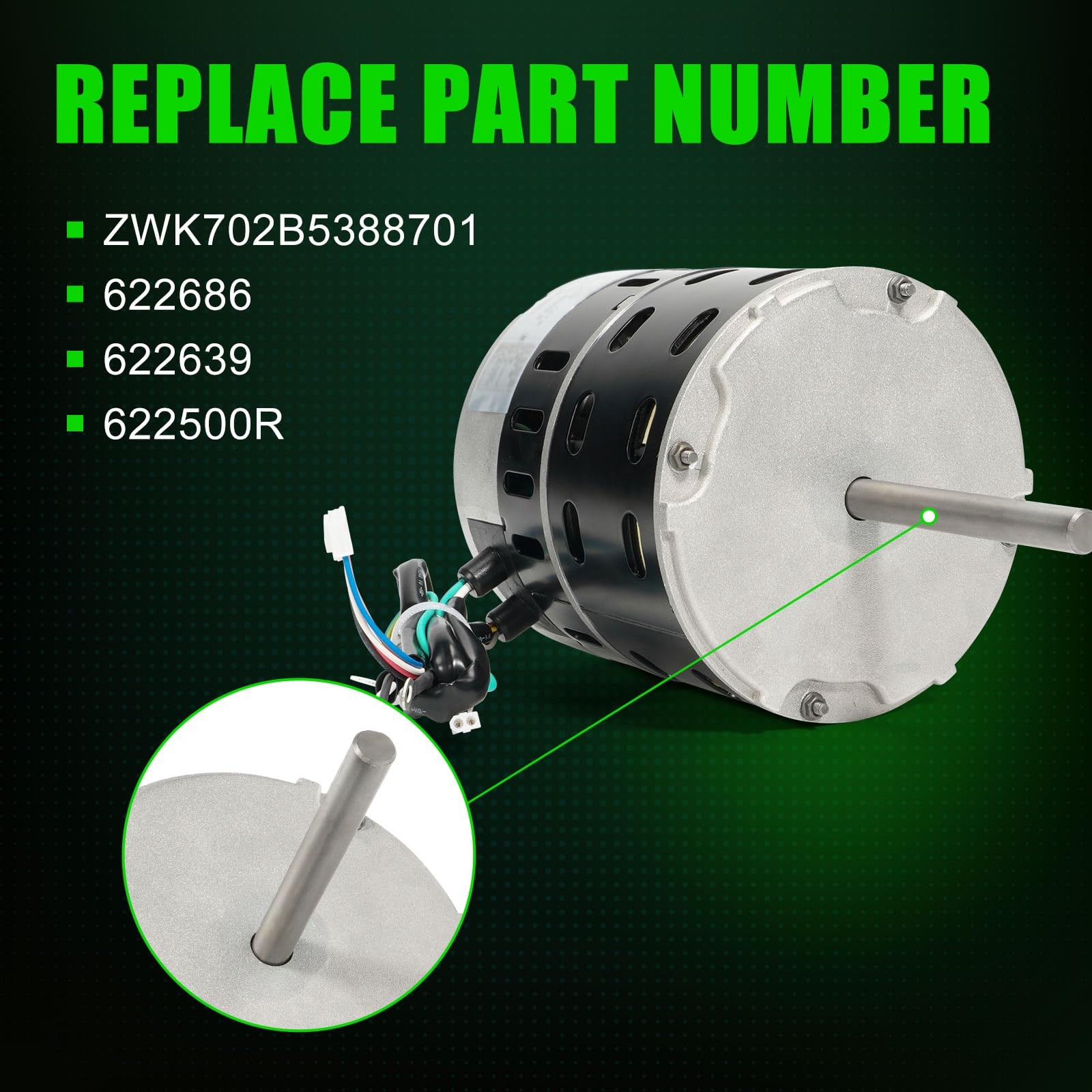 LEAPTREND ZWK702B5388701 Furnace Blower Motor 1/2HP, 208-230V, 50/60 Hz, 1050 RP gallery