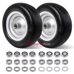 2Pcs 11×4-5 Flat Free Wheel Tire Solid Smooth for Lawn Mowers & Zero Turn Mowers