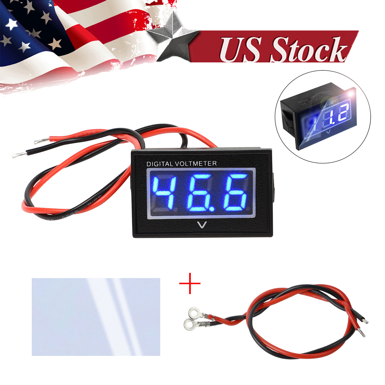 36v 72v Golf Cart Digital Volt Meter Battery Gauge Club Car 36 Volt Blue 15-120v gallery