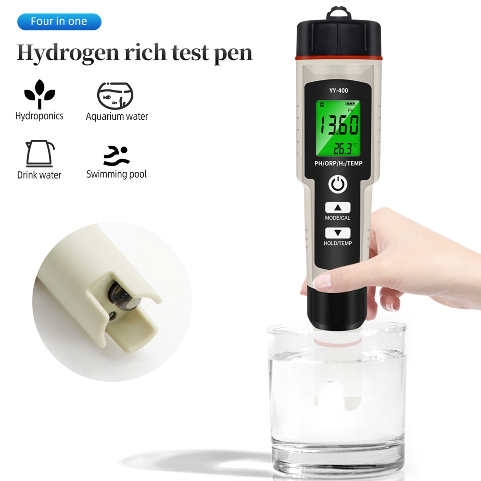 🎄Portable 4 In 1 Hydrogen-Rich Test Pen PH/ORP/TEMP Water Quality Meter Tester gallery