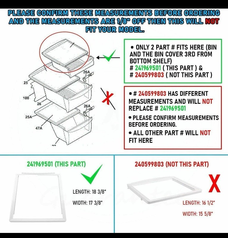 Meat Pan ( Top ) Shelf Frame Compatible with Frigidaire PS2363832 241969501 gallery