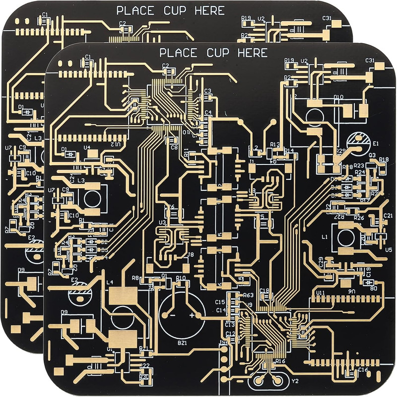 2Pcs Coasters, PCB Coasters Circuit Board Coasters FR-4 Drink Bar Coasters for D gallery