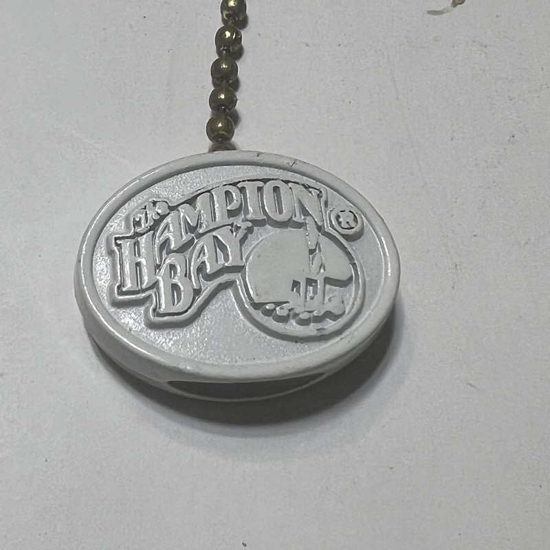 Hampton Bay Ceiling Fan replace part white metal light SHORT pull chain pendant gallery